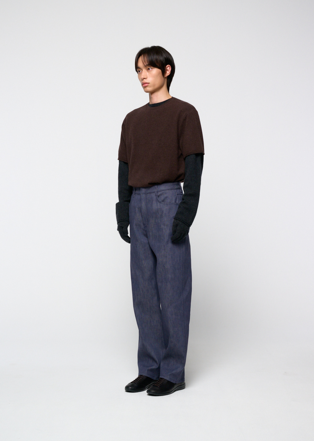 Cashmere Easy Half Sleeve Knit, Brown 사진 4/4