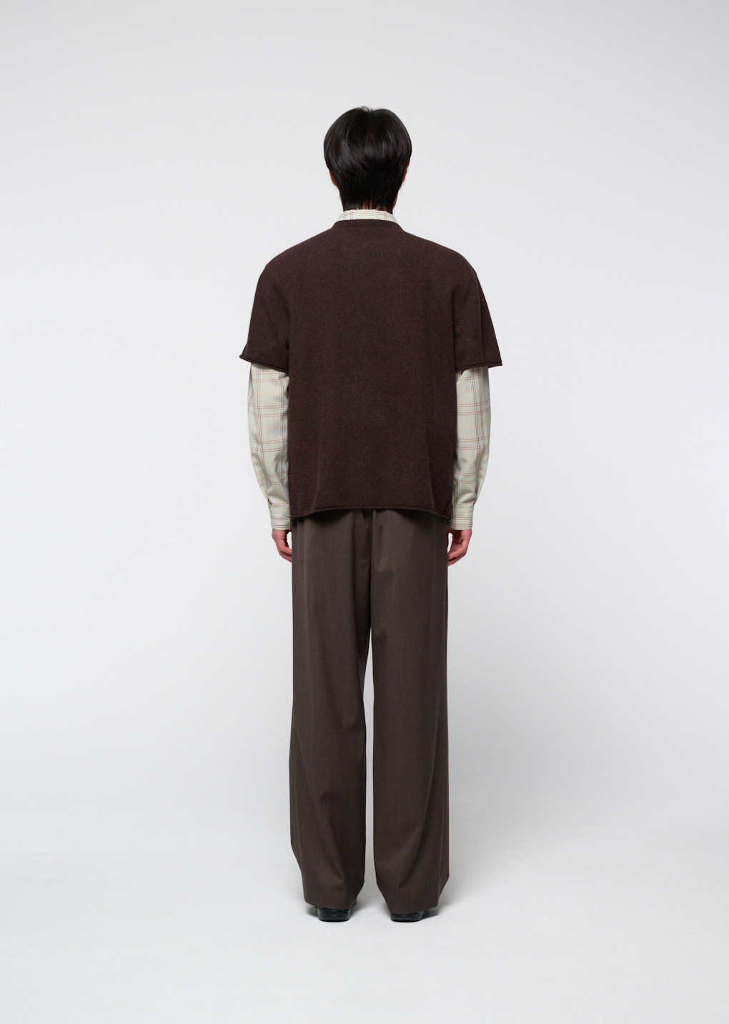 Cashmere Easy Half Sleeve Knit, Brown 사진 2/4