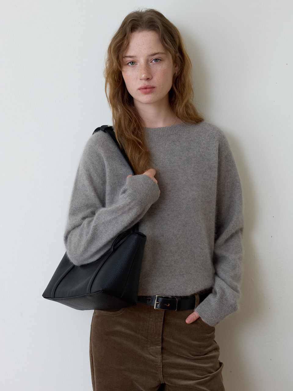 A CASHMERE BRUSHED PULLOVER_GREY 사진 2/4