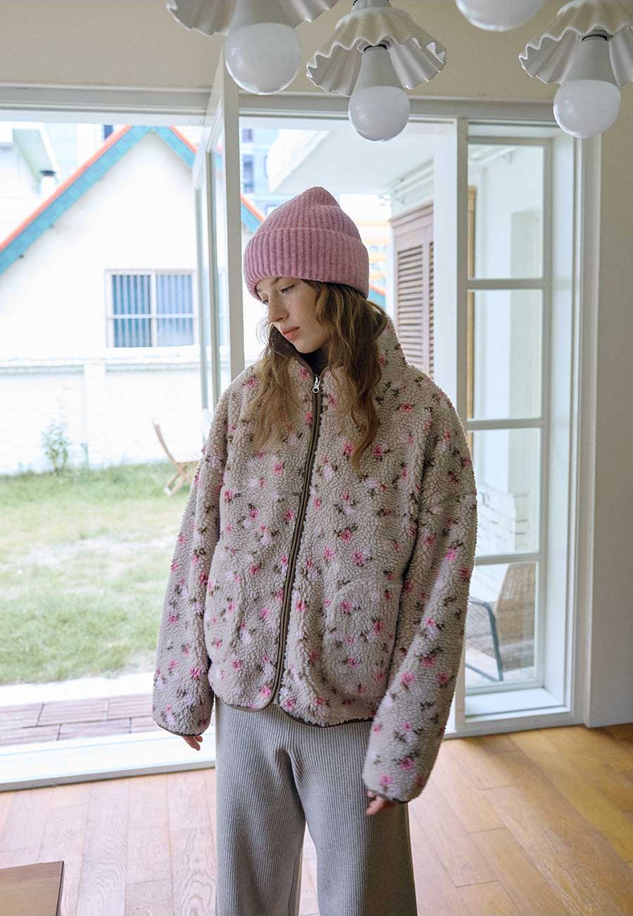 A FLOWER FLEECE JUMPER_BEIGE 사진 4/4