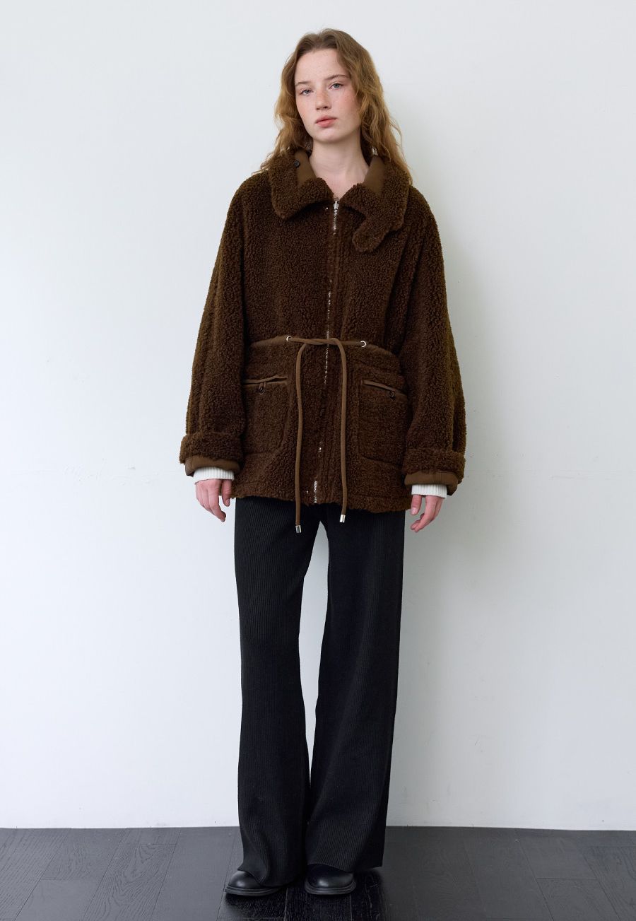 A HIGH NECK REVERSIBLE MUSTANG_BROWN