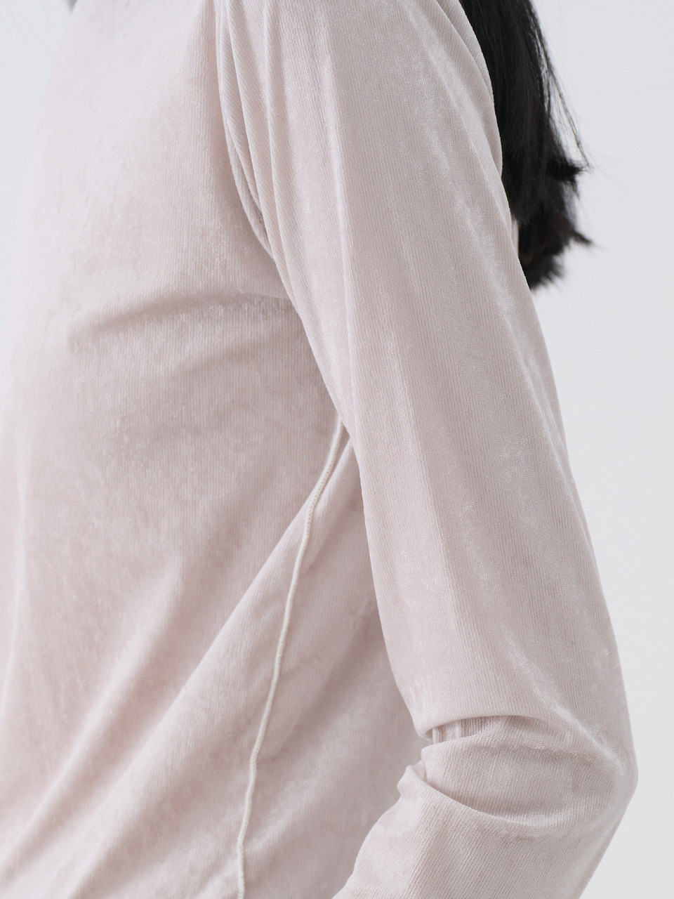SHEER VELVET SLIM TEE_GRAY 사진 4/4