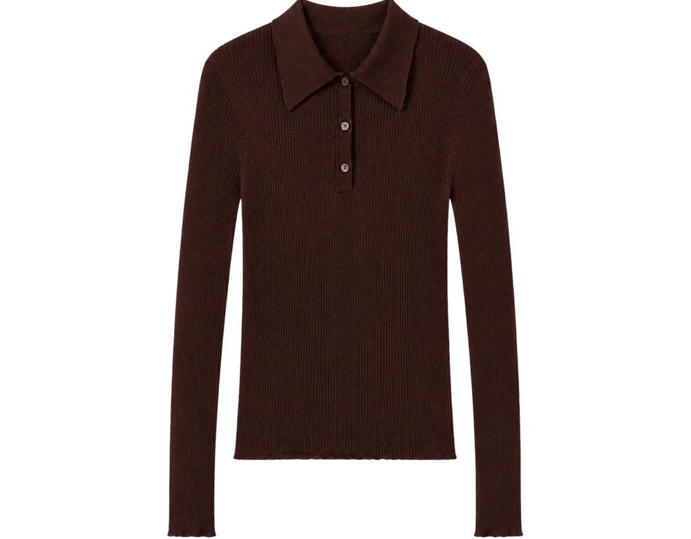 TENCEL WOOL ESSENTIAL SLIM KNIT_BROWN 사진 4/4