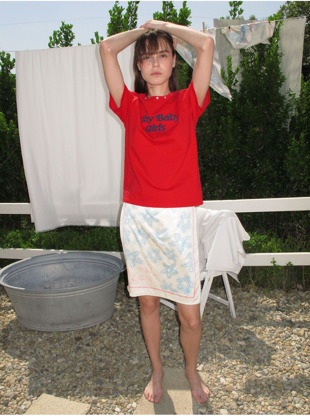 STUD HALF SLEEVE T-SHIRT_RED