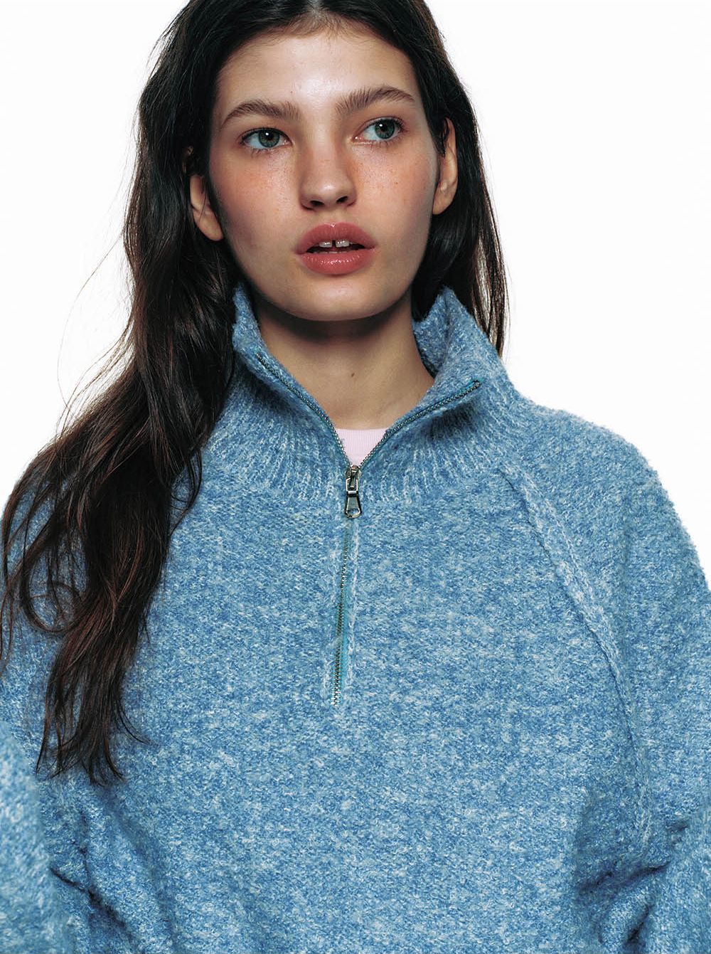 BECCA KNIT ZIP-UP PULLOVER_BLUE 사진 4/4