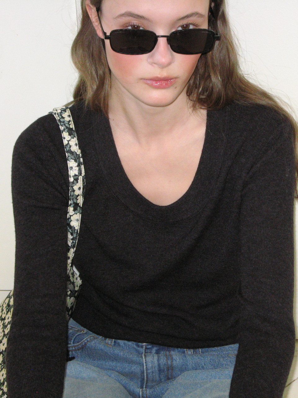 Wool 100 U-Neck Inner Knit_Charcoal 사진 4/4