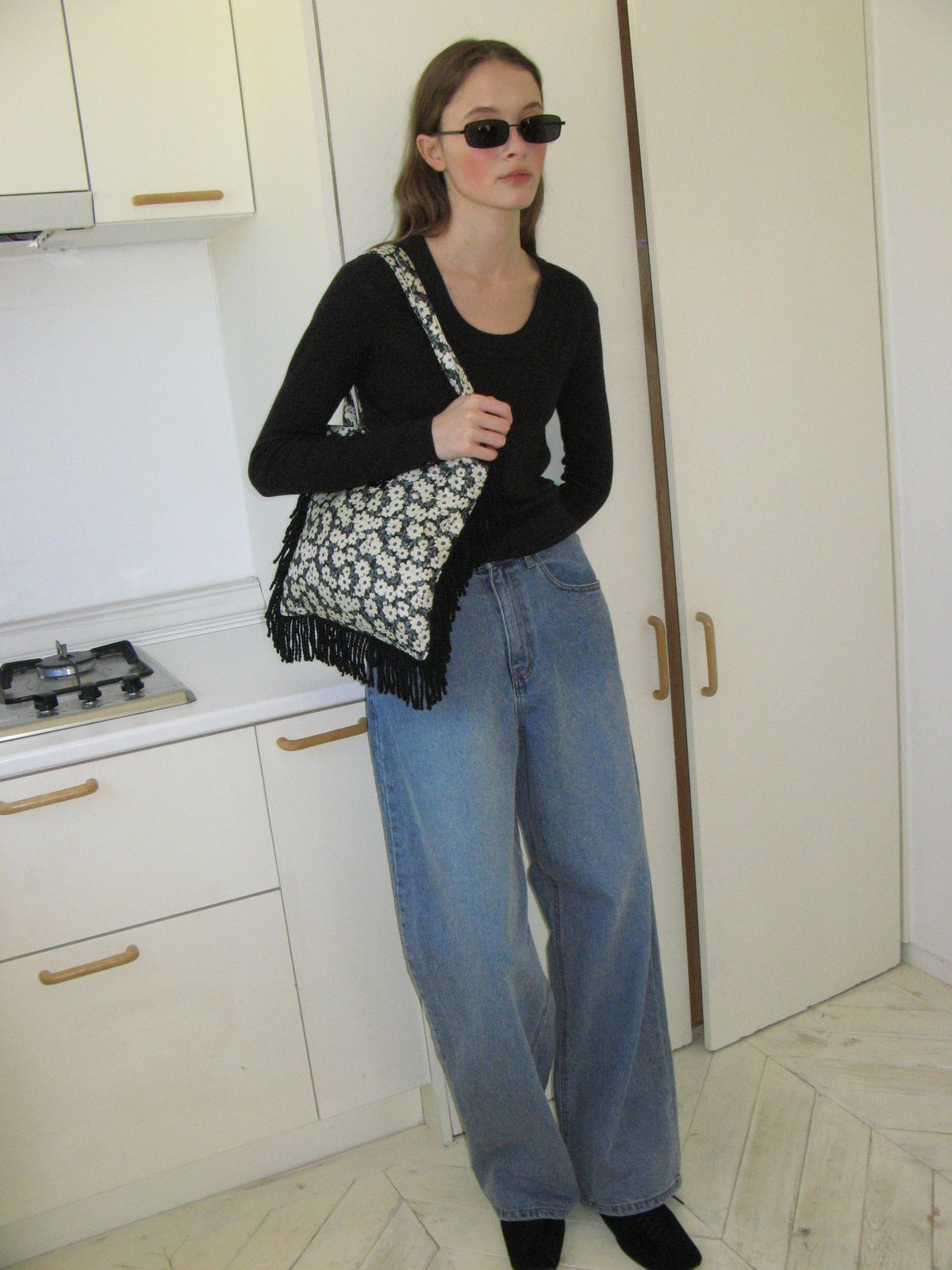 Wool 100 U-Neck Inner Knit_Charcoal 사진 2/4