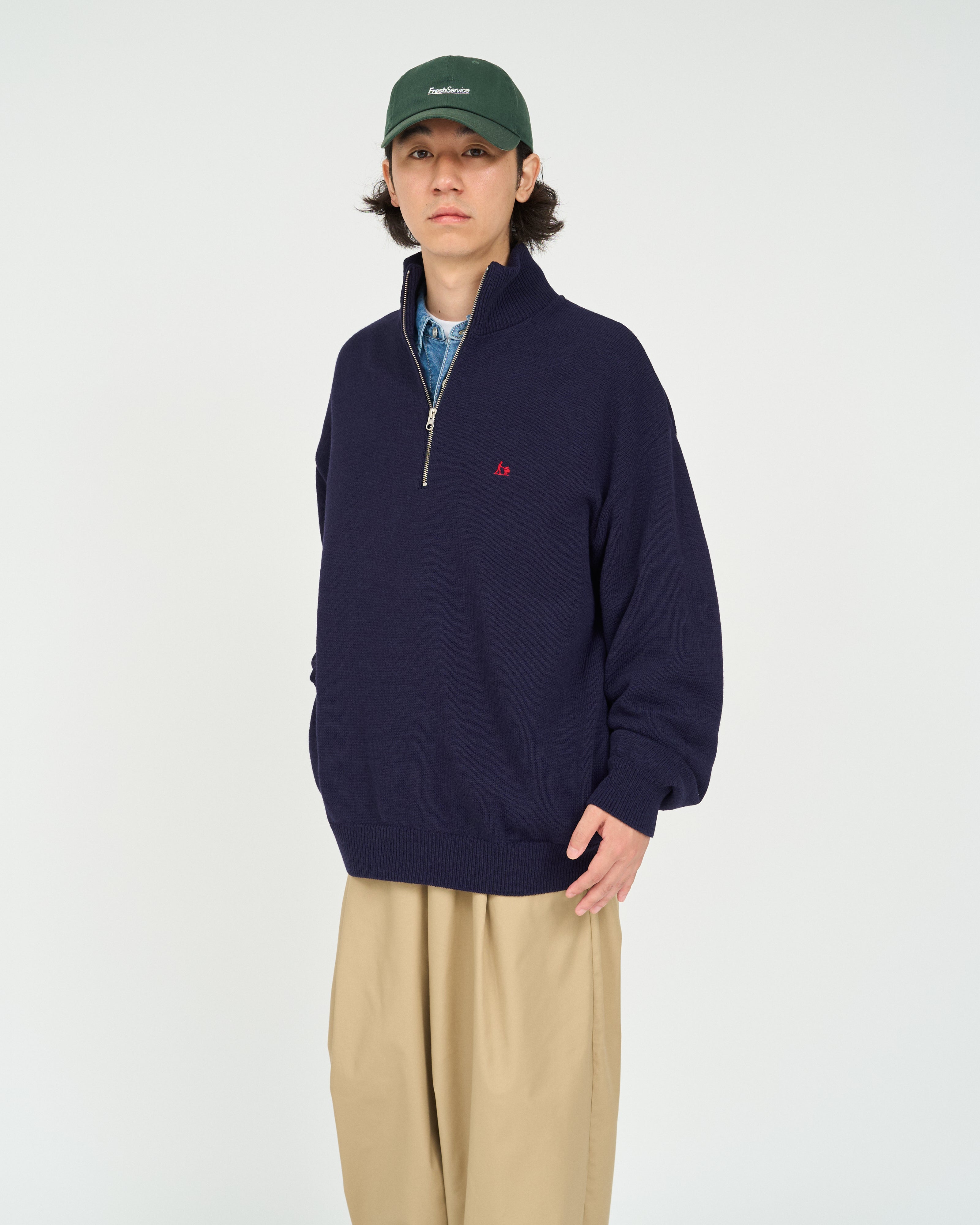 THERMAL JERSEY HALF ZIP KNIT 사진 2/4