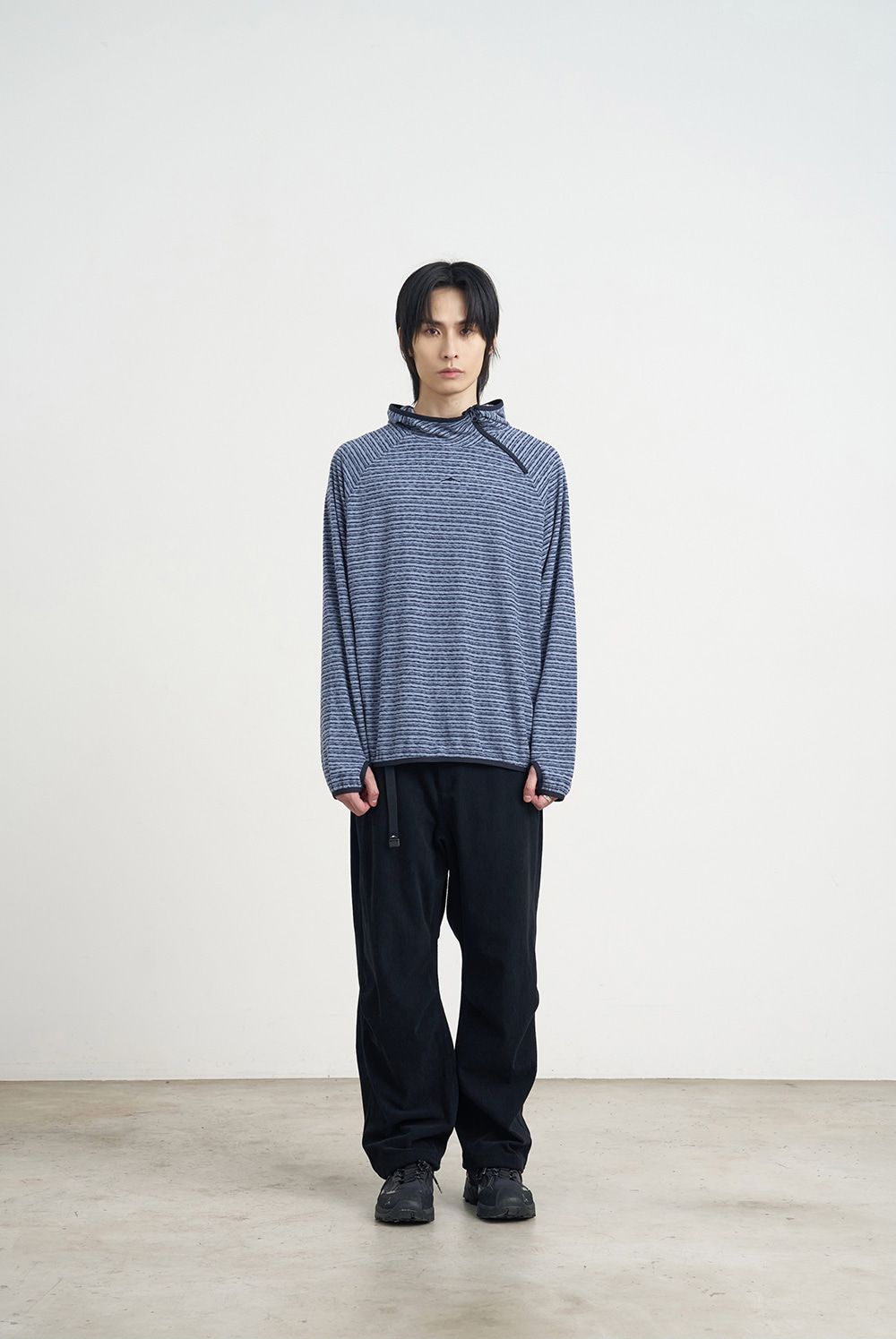 SIDE ZIP TERRY HOODIE (BLUE) 사진 1/4