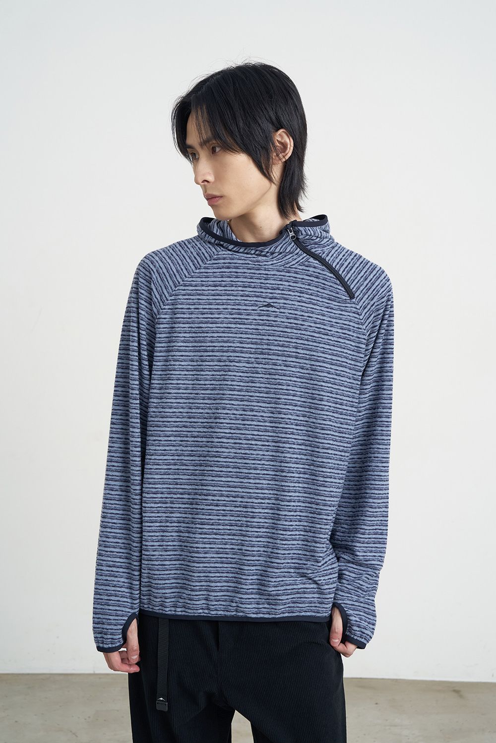 SIDE ZIP TERRY HOODIE (BLUE) 사진 2/4