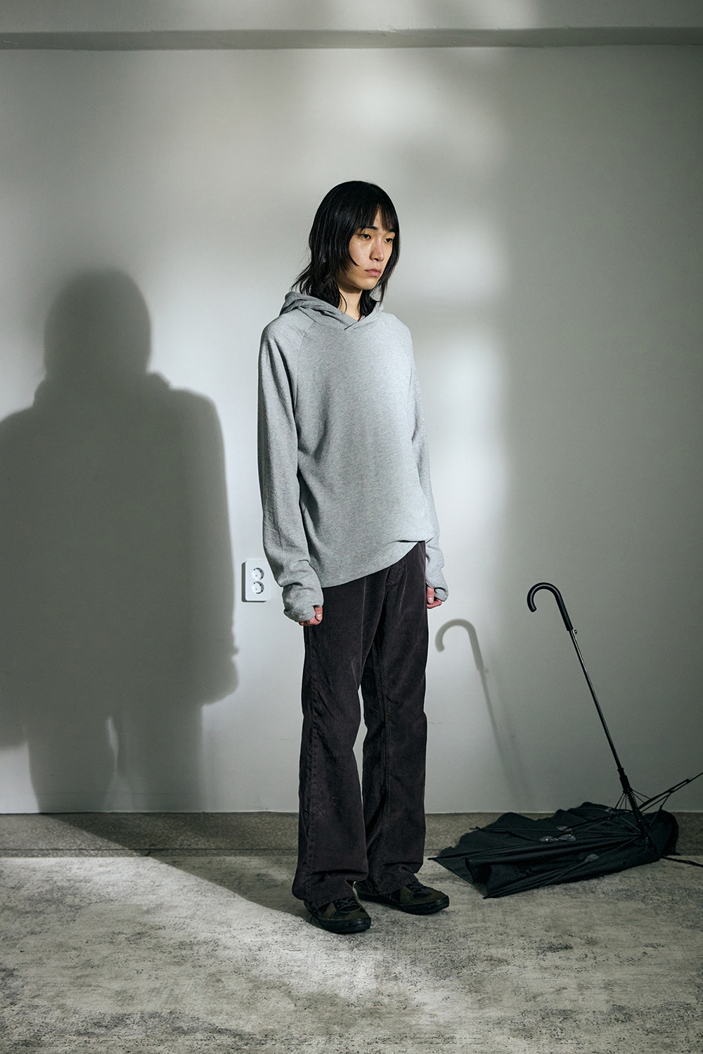 Straight Pants Corduroy Dyed Purple Charcoal 사진 2/4