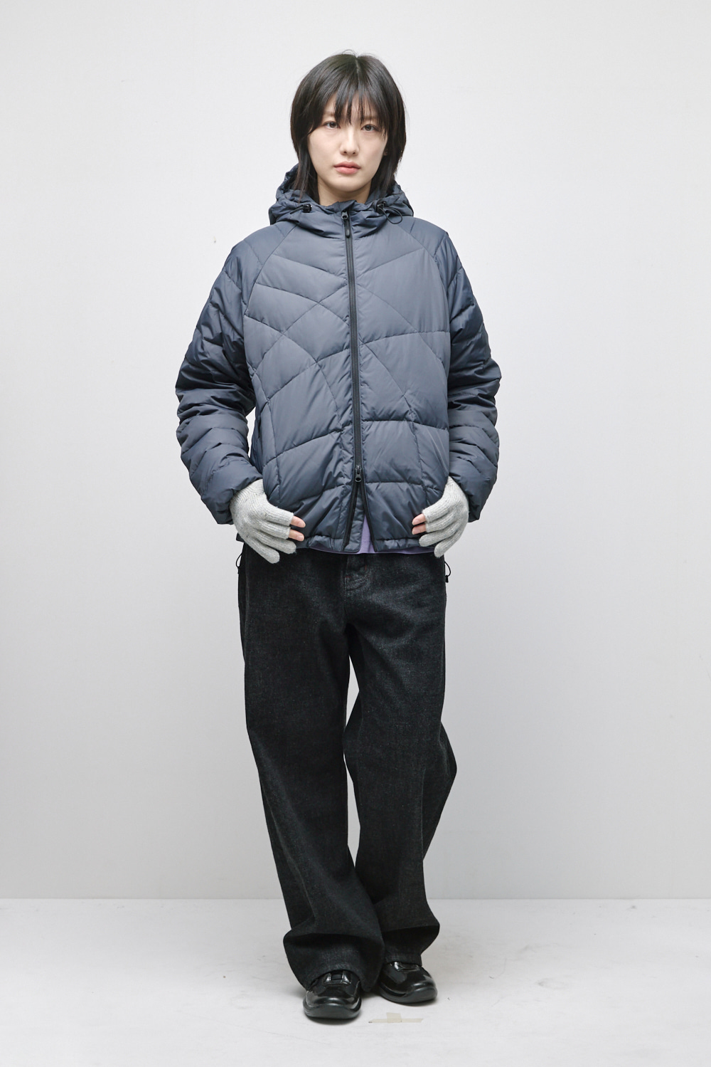 Star Wool Gloves Grey