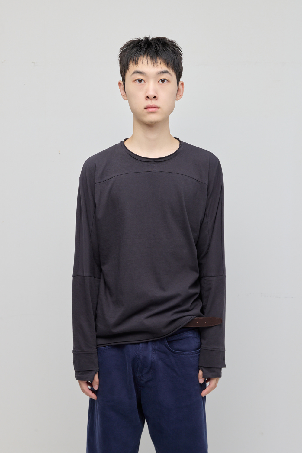 Double Sleeve Tee V2 Charcoal 사진 1/4