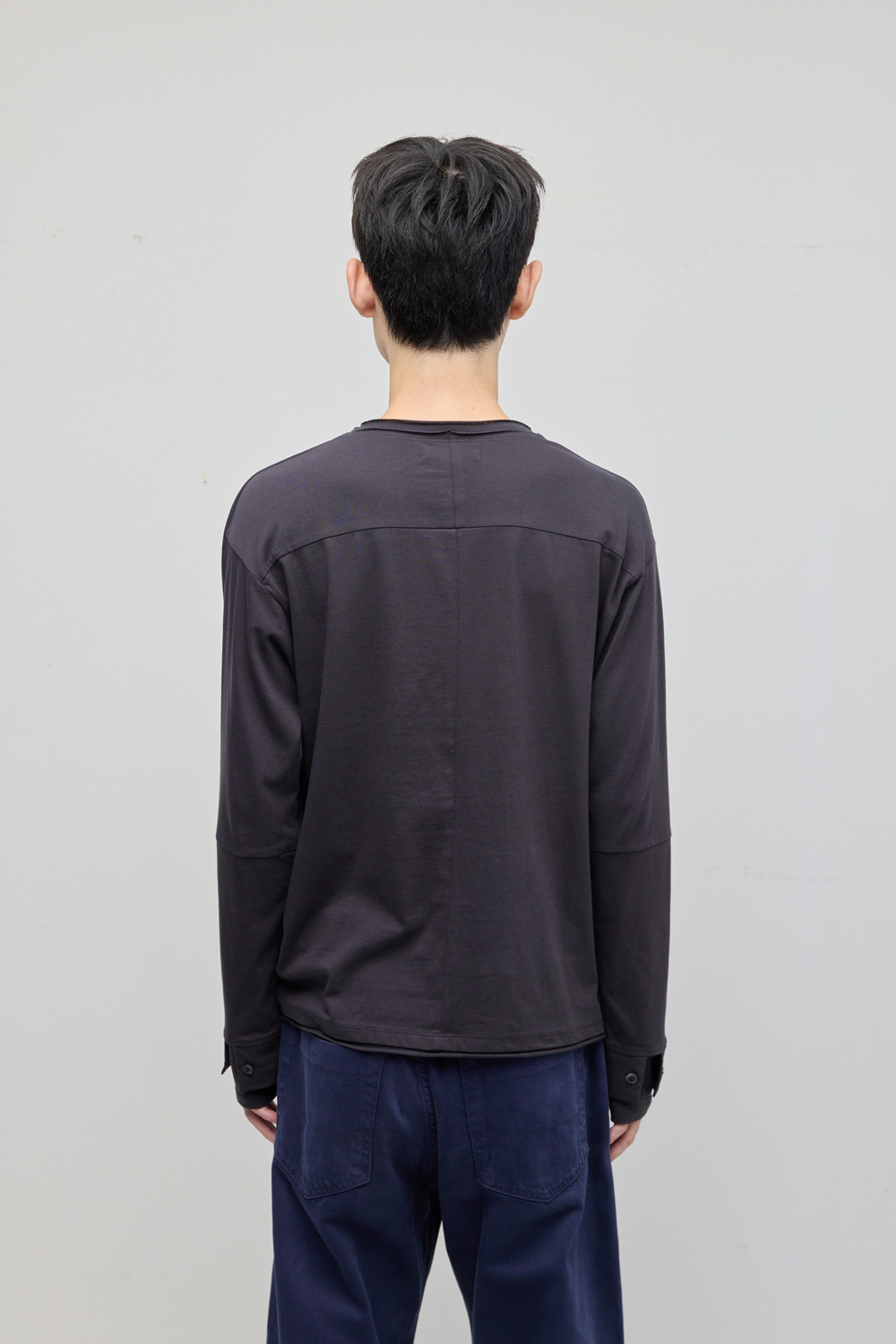 Double Sleeve Tee V2 Charcoal 사진 2/4