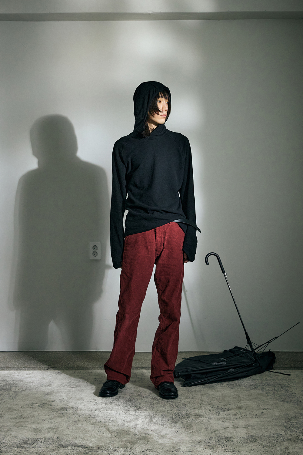 Straight Pants Corduroy Dyed Dark Red 사진 4/4