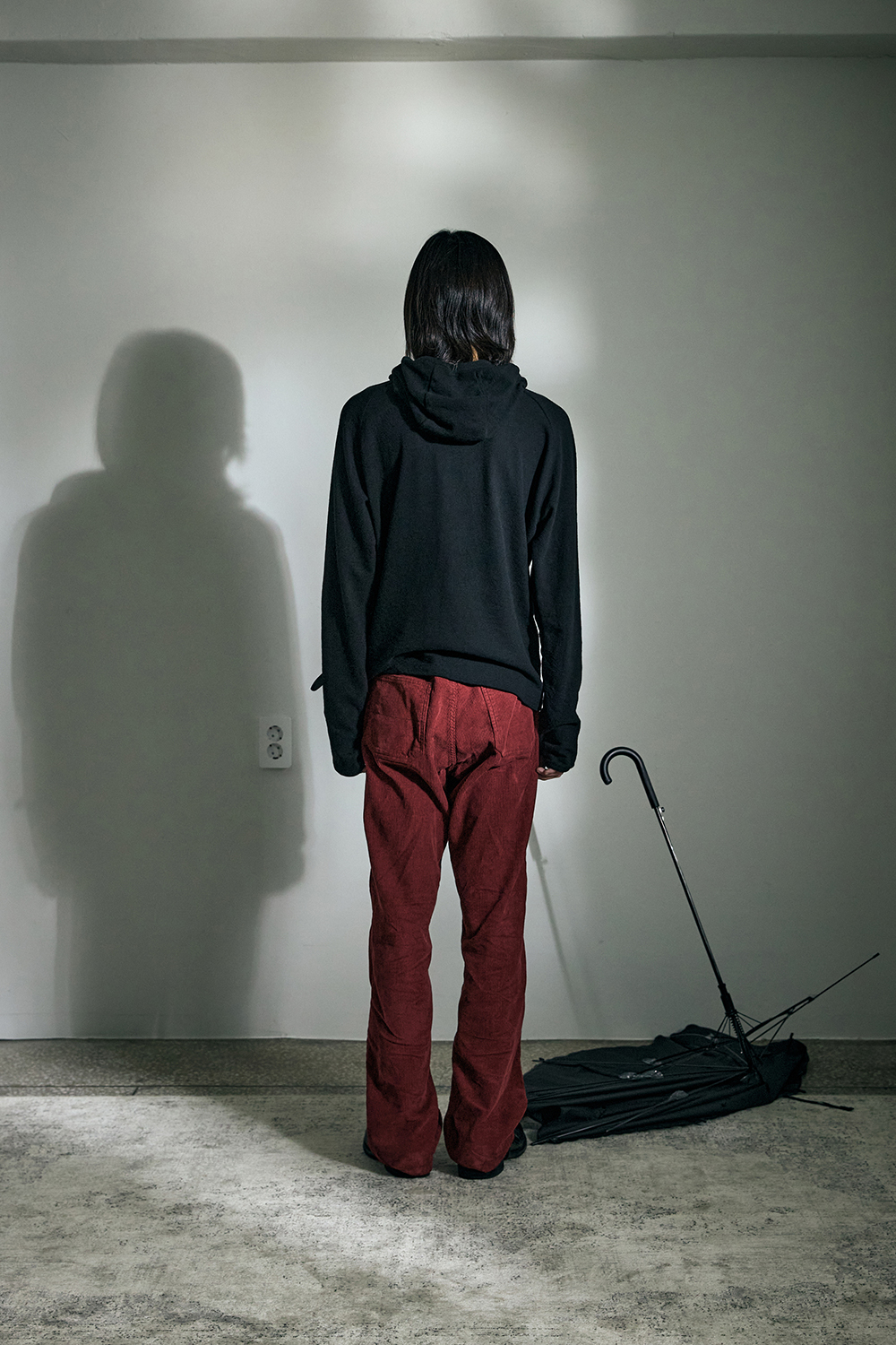 Straight Pants Corduroy Dyed Dark Red 사진 3/4