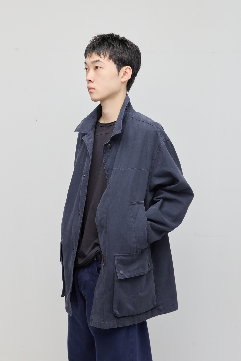 Canvas Work Parka Blue Charcoal 사진 2/4
