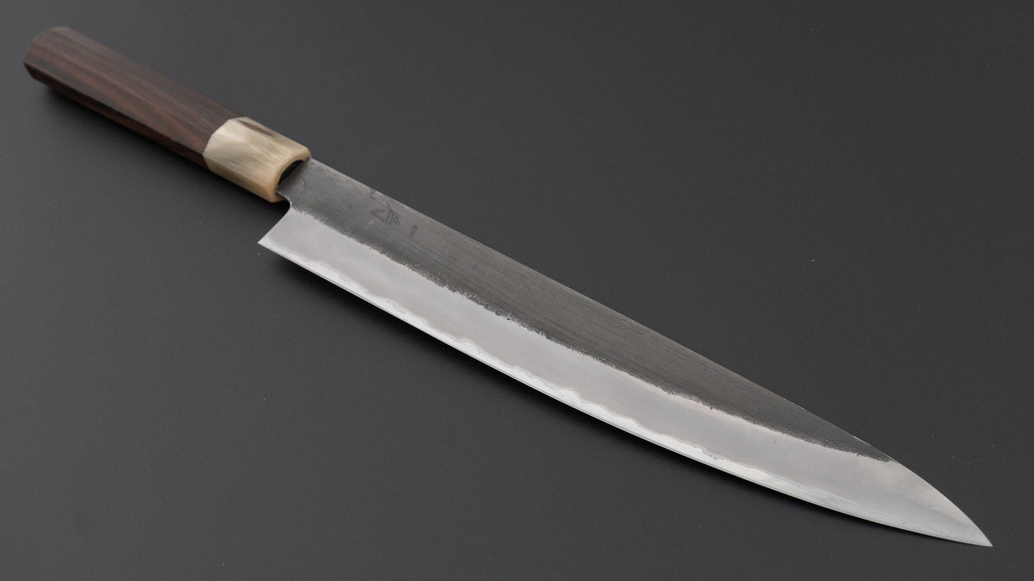 Hitohira Hinode Nashiji White #2 Stainless Clad Sujihiki 270mm Ebony Handle 사진 2/4