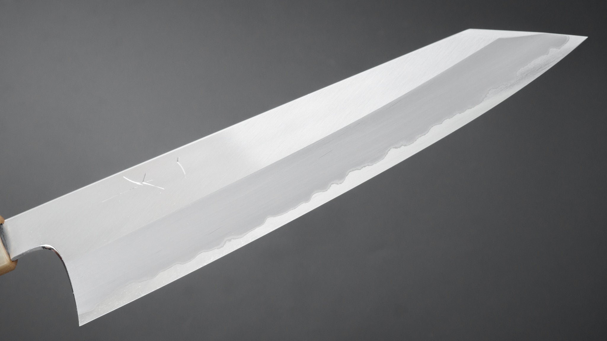 Hitohira Togashi White #1 Stainless Clad Migaki Kiritsuke Gyuto 240mm Taihei Makassar Ebony Handle 사진 4/4