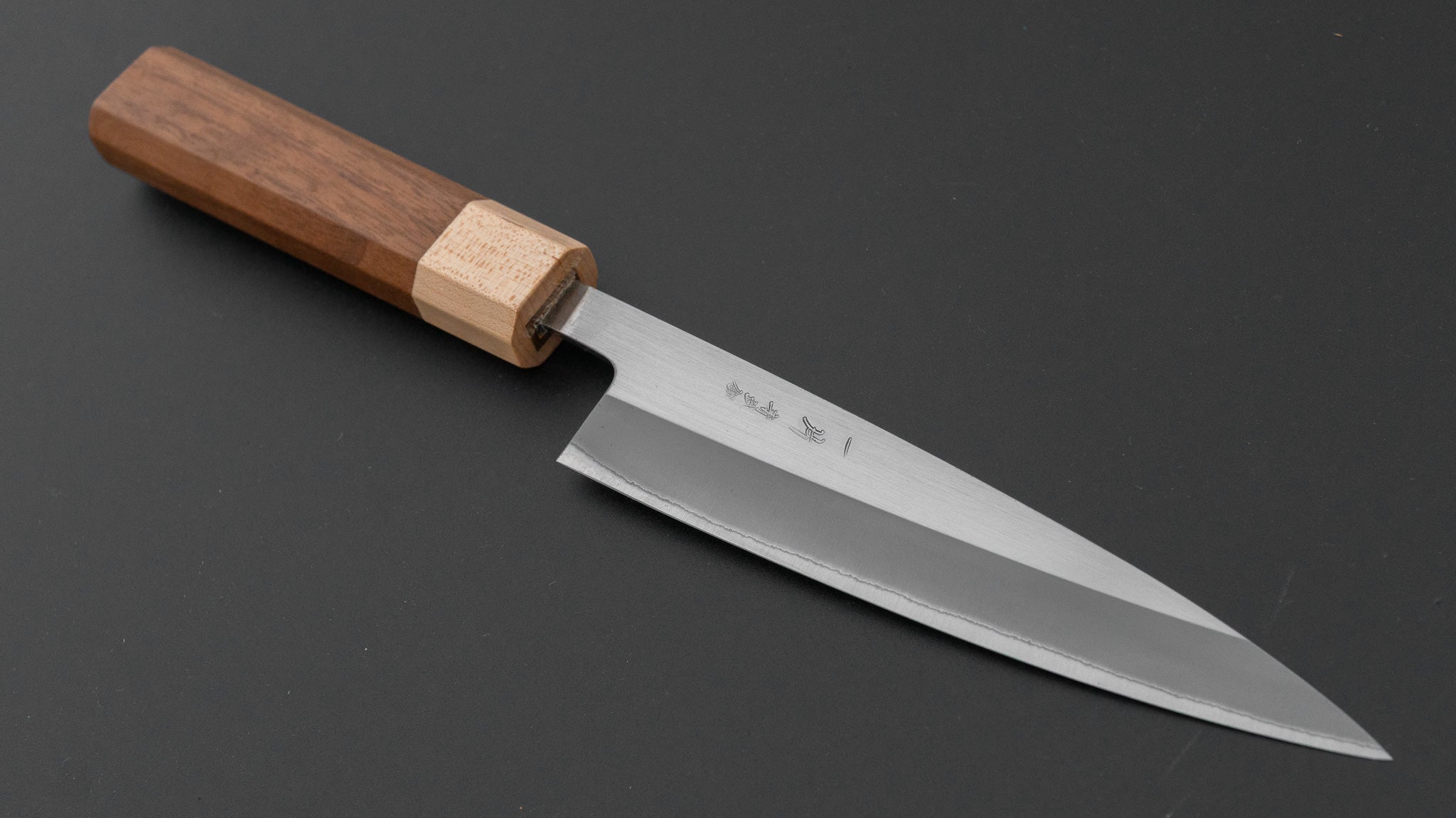 Hitohira TD Blue #2 Stainless Clad Migaki Petty 135mm Walnut Handle 사진 2/4