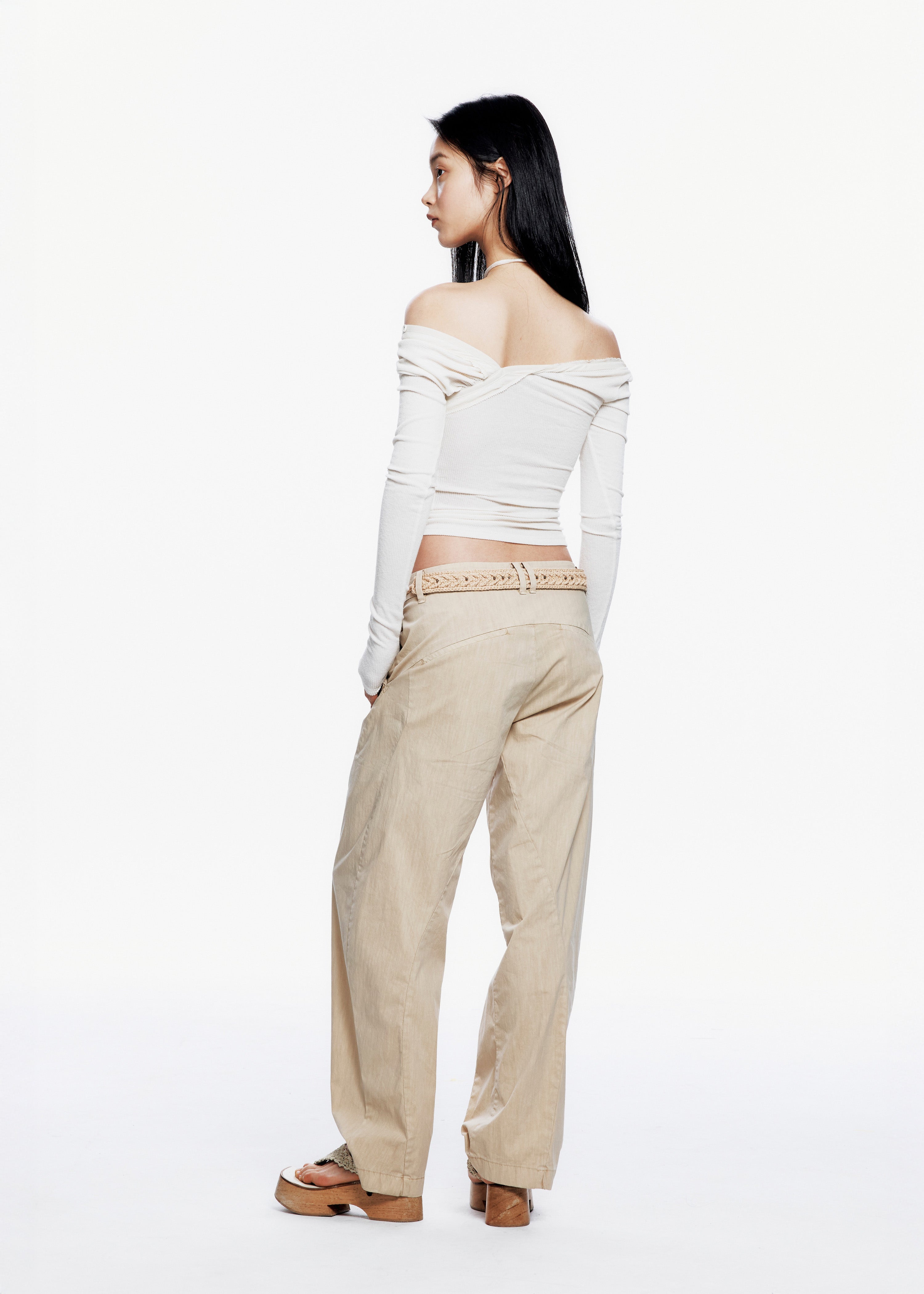 Bent Trouser w/ Knitted Belt 写真 3/4
