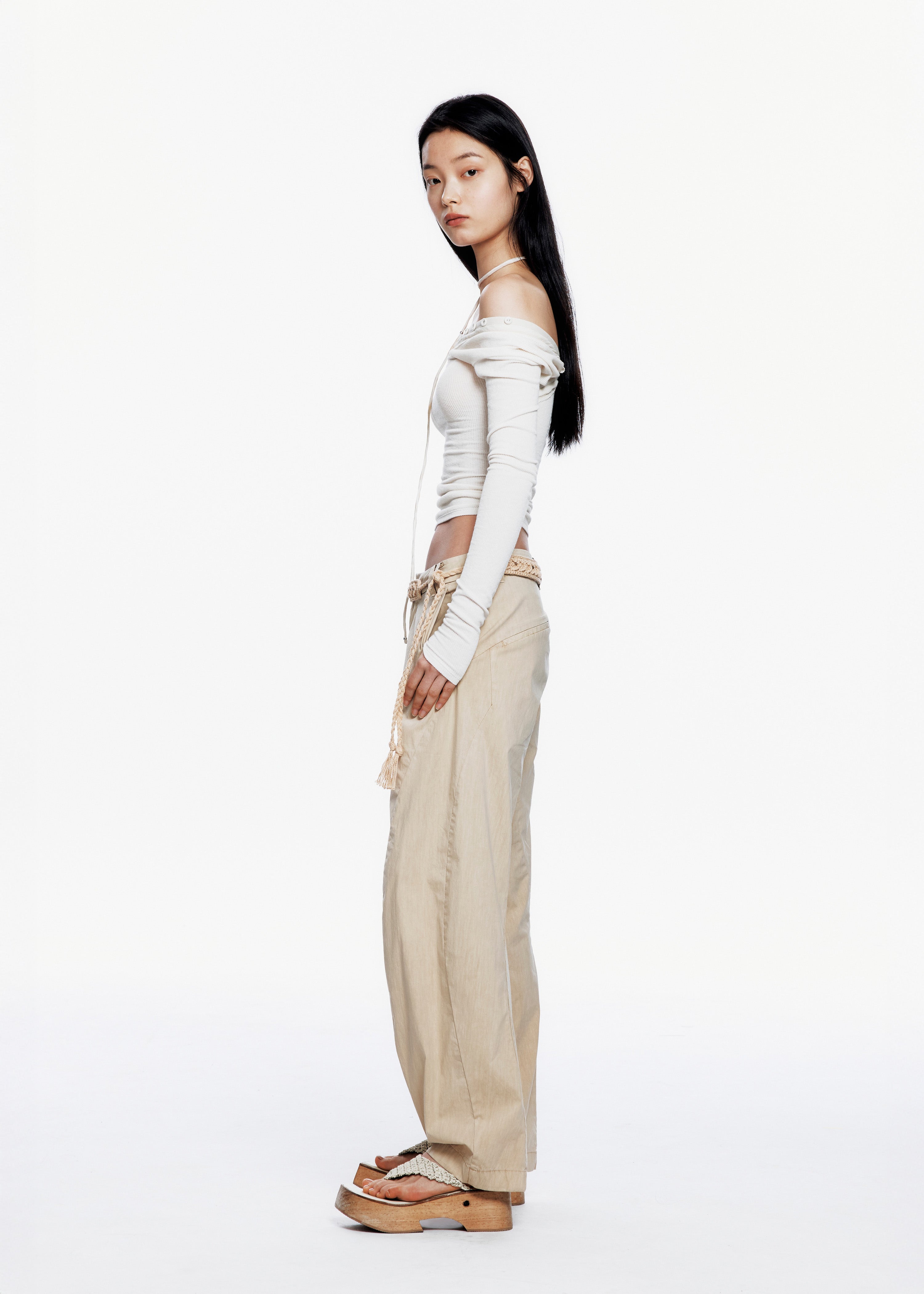Bent Trouser w/ Knitted Belt 写真 2/4