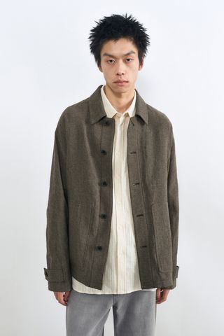 린넨 프렌치 워크 자켓 BROWN