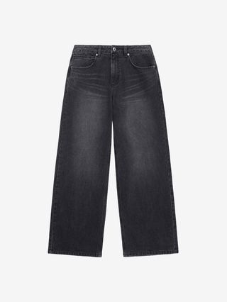 [MARITAS] 로우 웨이스트 와이드 진 WASHED BLACK