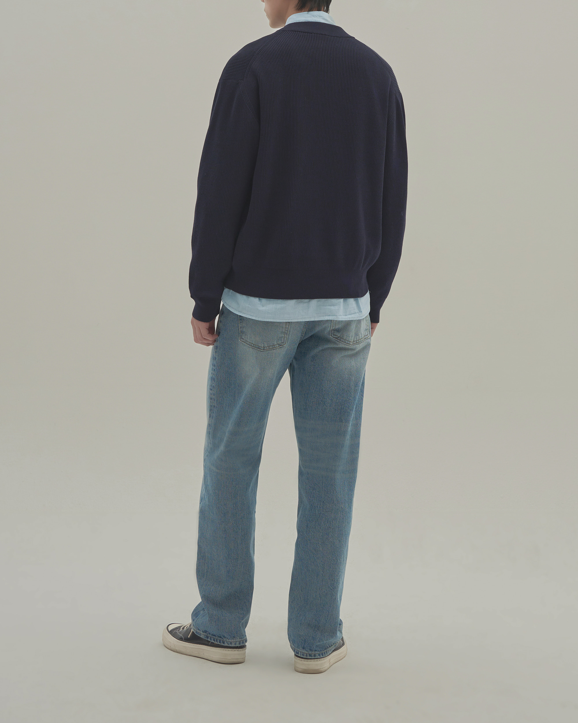 JOEY ROUND ZIP KNIT PARKA - DEEP NAVY 사진 3/4