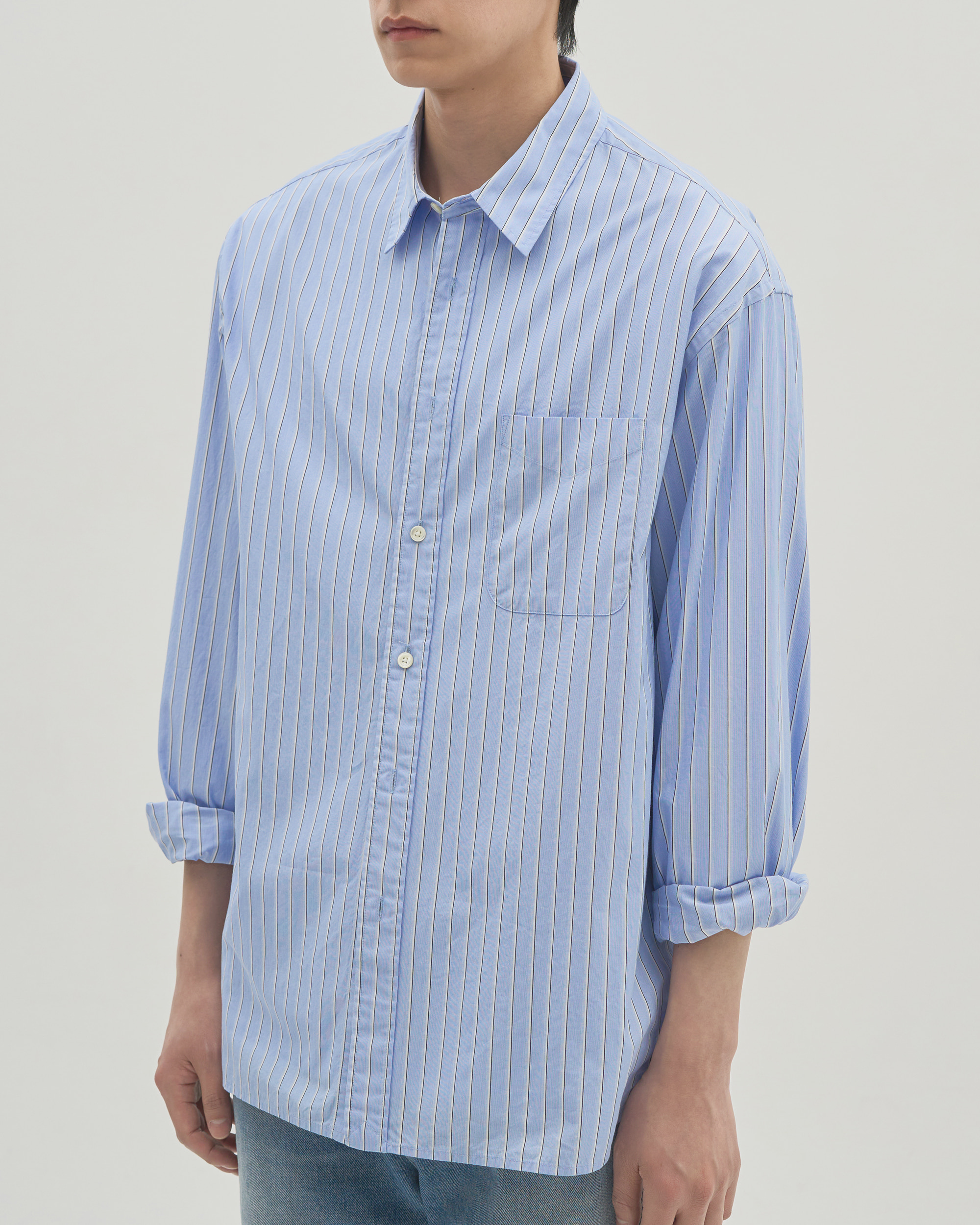 SUPERIOR STRIPE SHIRT - SAX BLUE 사진 3/4