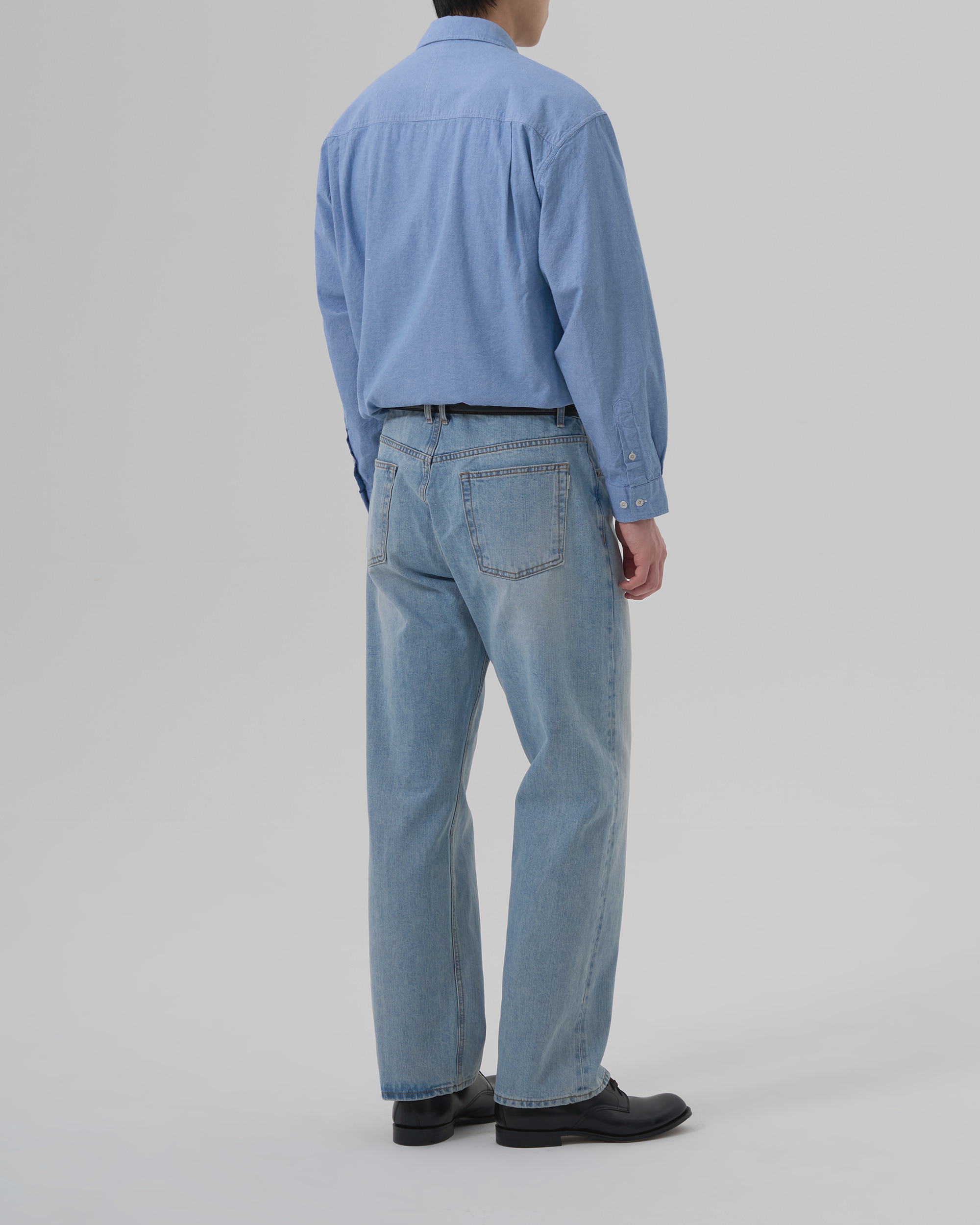 CHAMBRAY WORK SHIRT - LIGHT INDIGO 사진 3/4