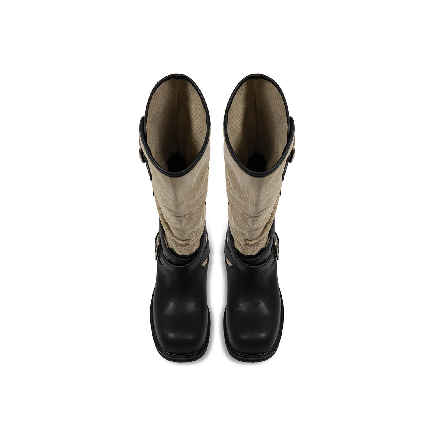 RAVEN FOLDABLE BUCKLE BOOTS / CANVAS BEIGE 사진 4/4