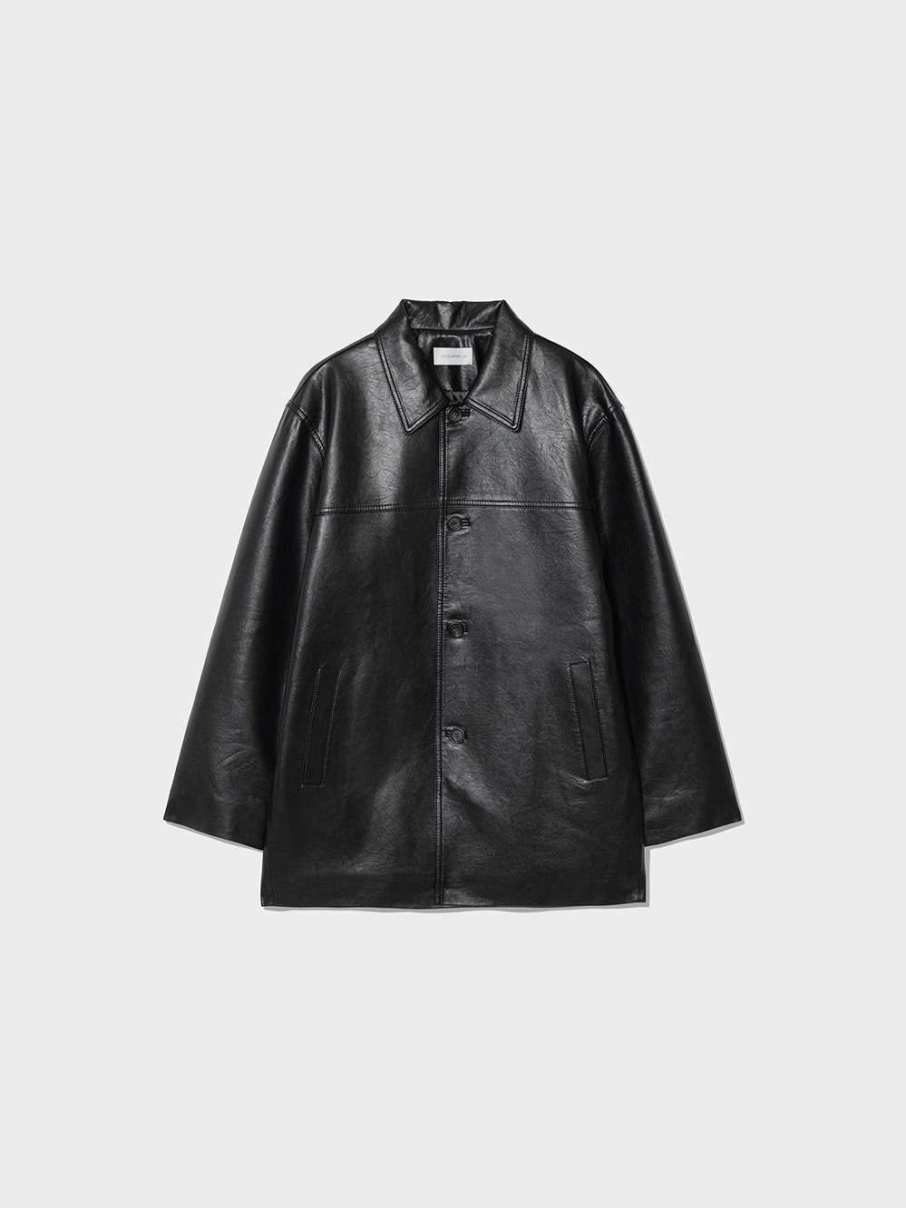 Padded Leather Long Jacket_Black 사진