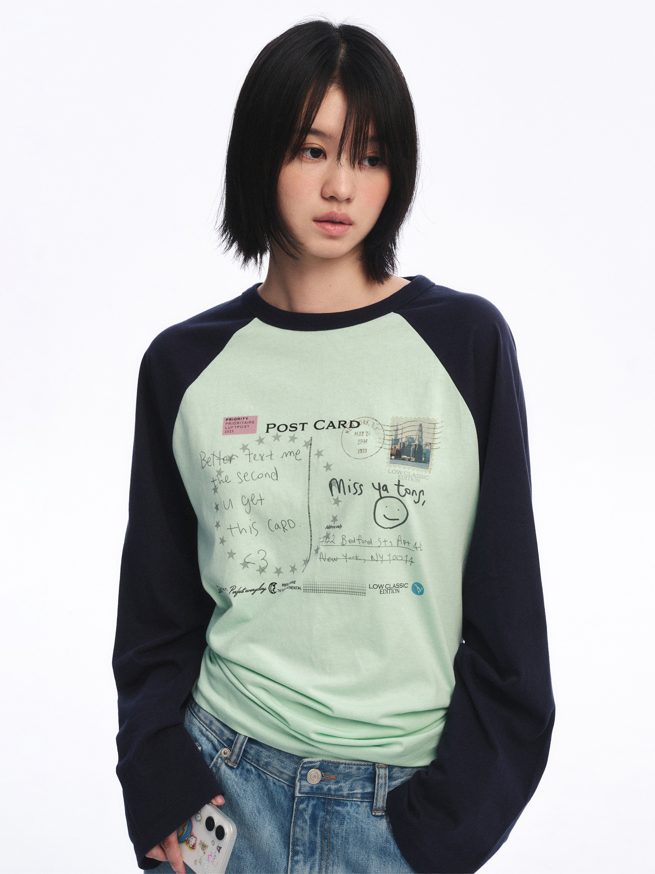 Postcard Raglan Tee_Mint 사진 3/4