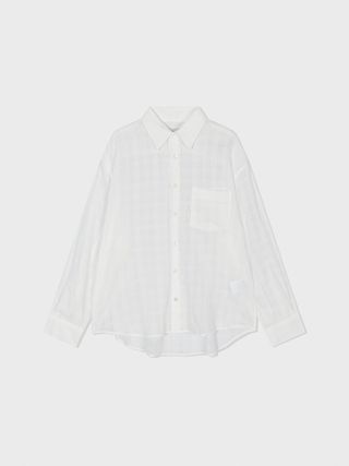 Oversized Lc Checked Shirt_White