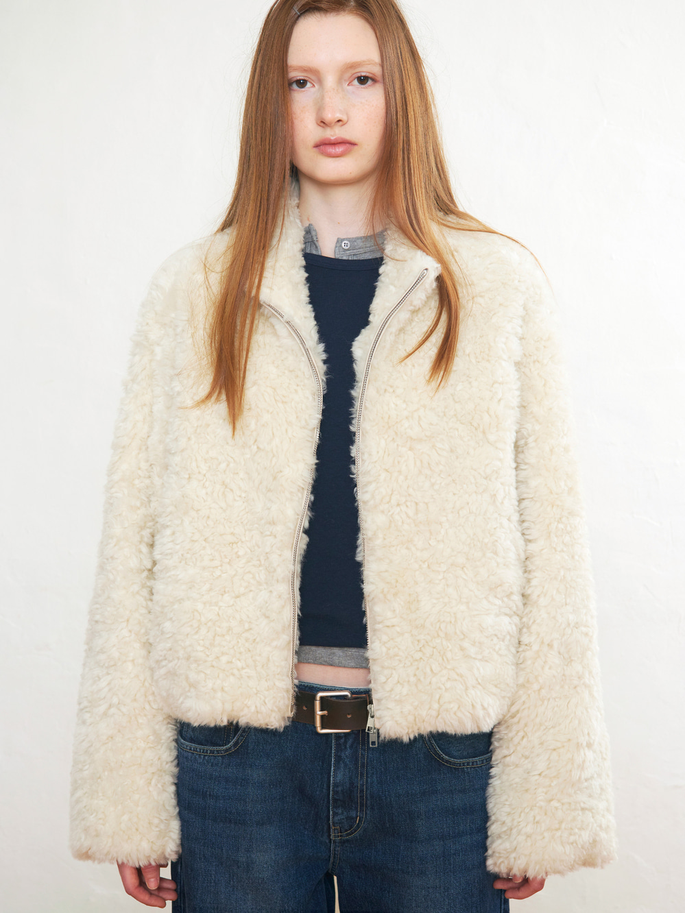 Fuzzy Fur Jacket_Ivory