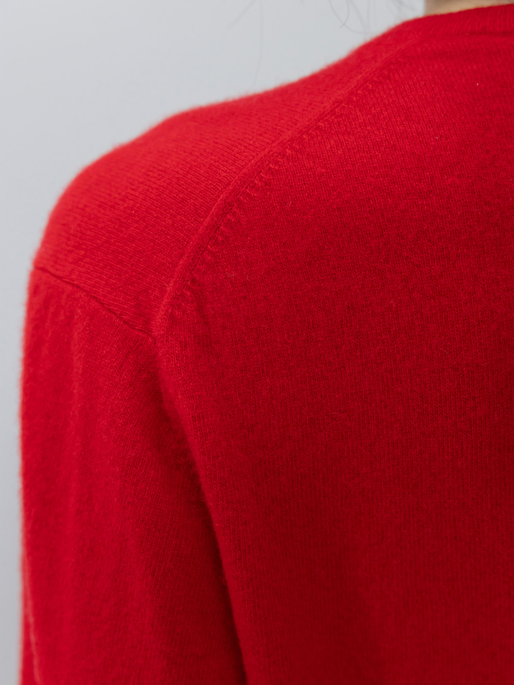 Crop Wool Cardigan_Red