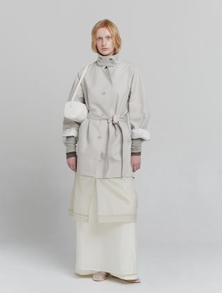 LAYERED TRENCH COAT [BEIGE] - Low Tide
