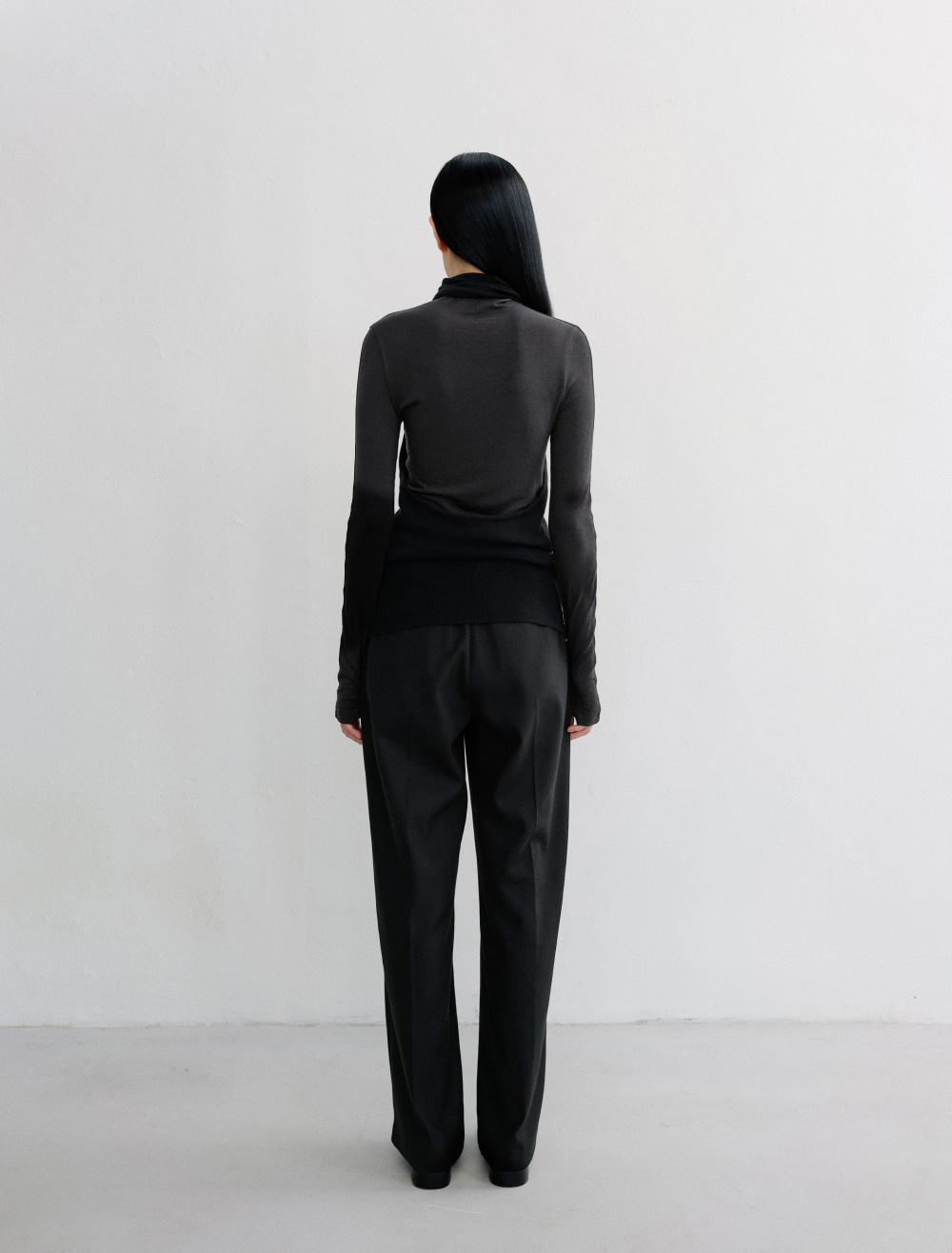 RELAXED DOUBLE TUCK WIDE PANTS [BLACK] - Low Tide 사진 3/4