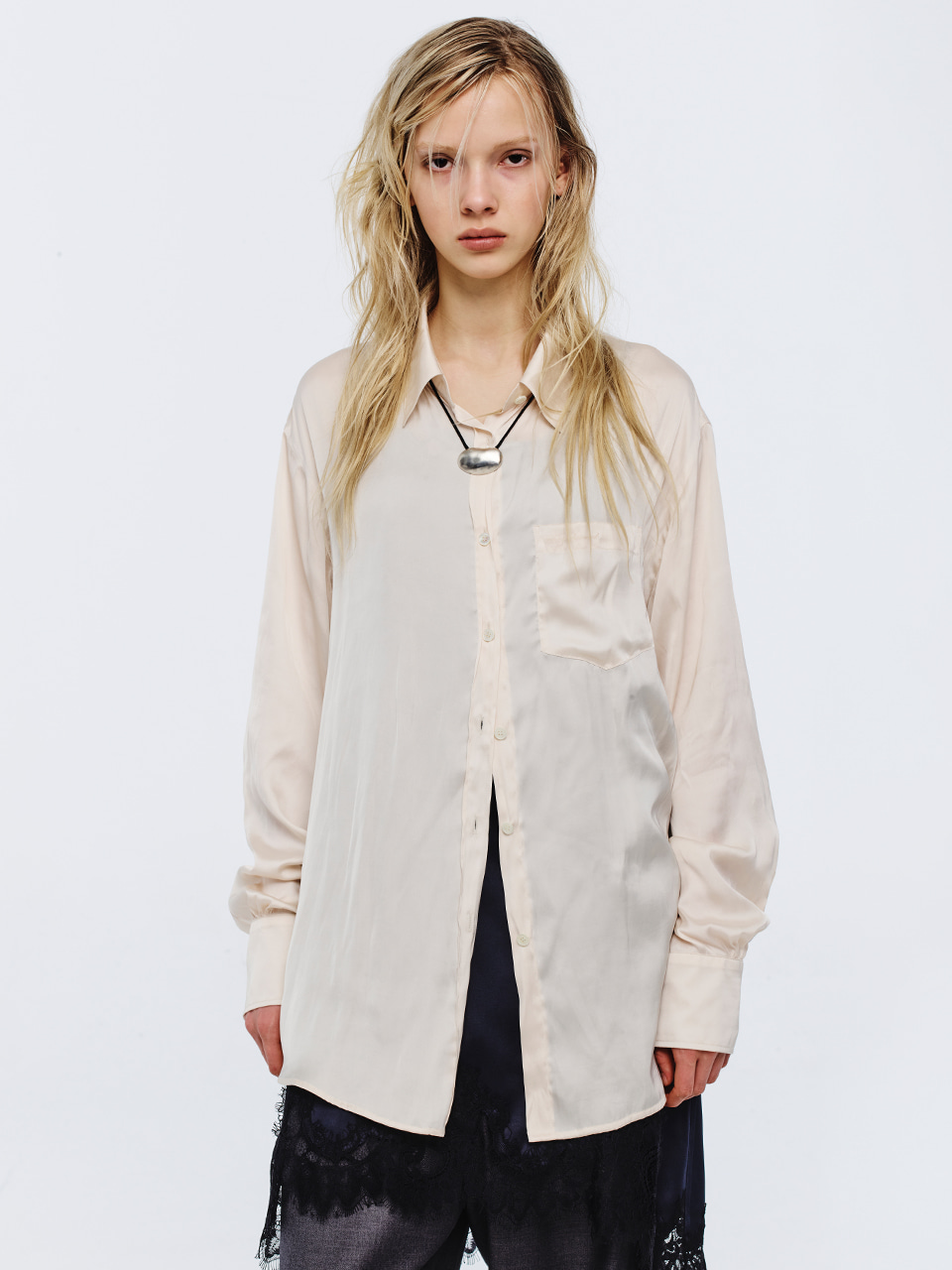 SILKY SHIRT_ivory