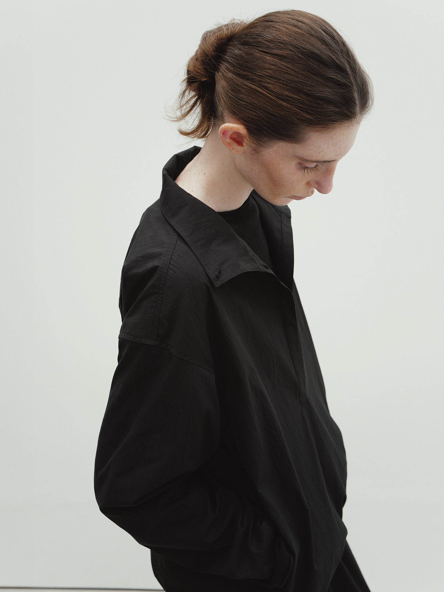 half placket shirt (black)