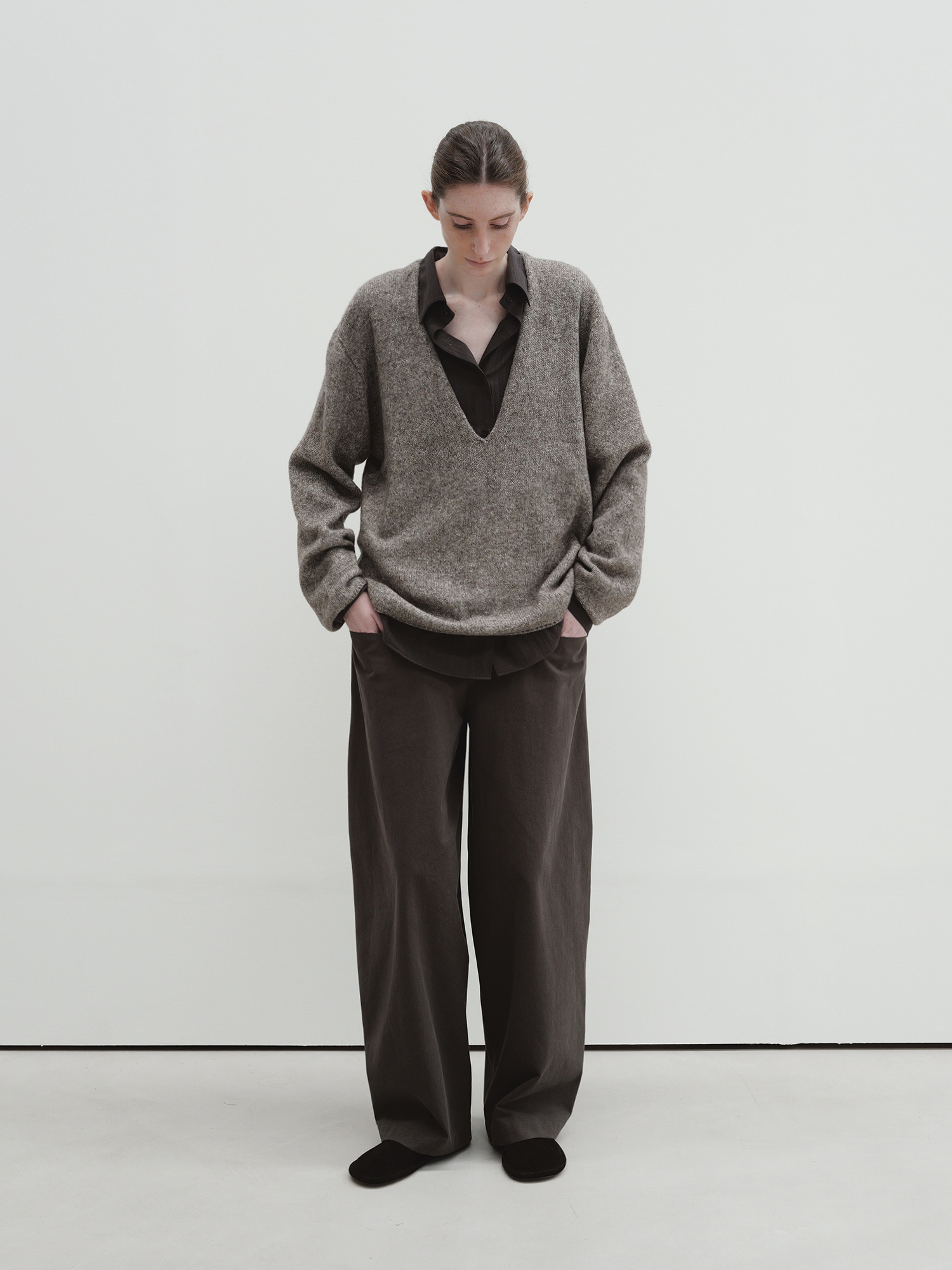low pocket pants (smoke brown) 사진 2/4