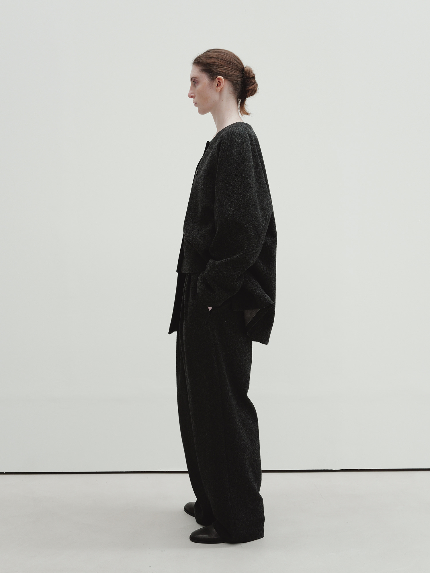 melange wool pants (charcoal) 사진 3/4