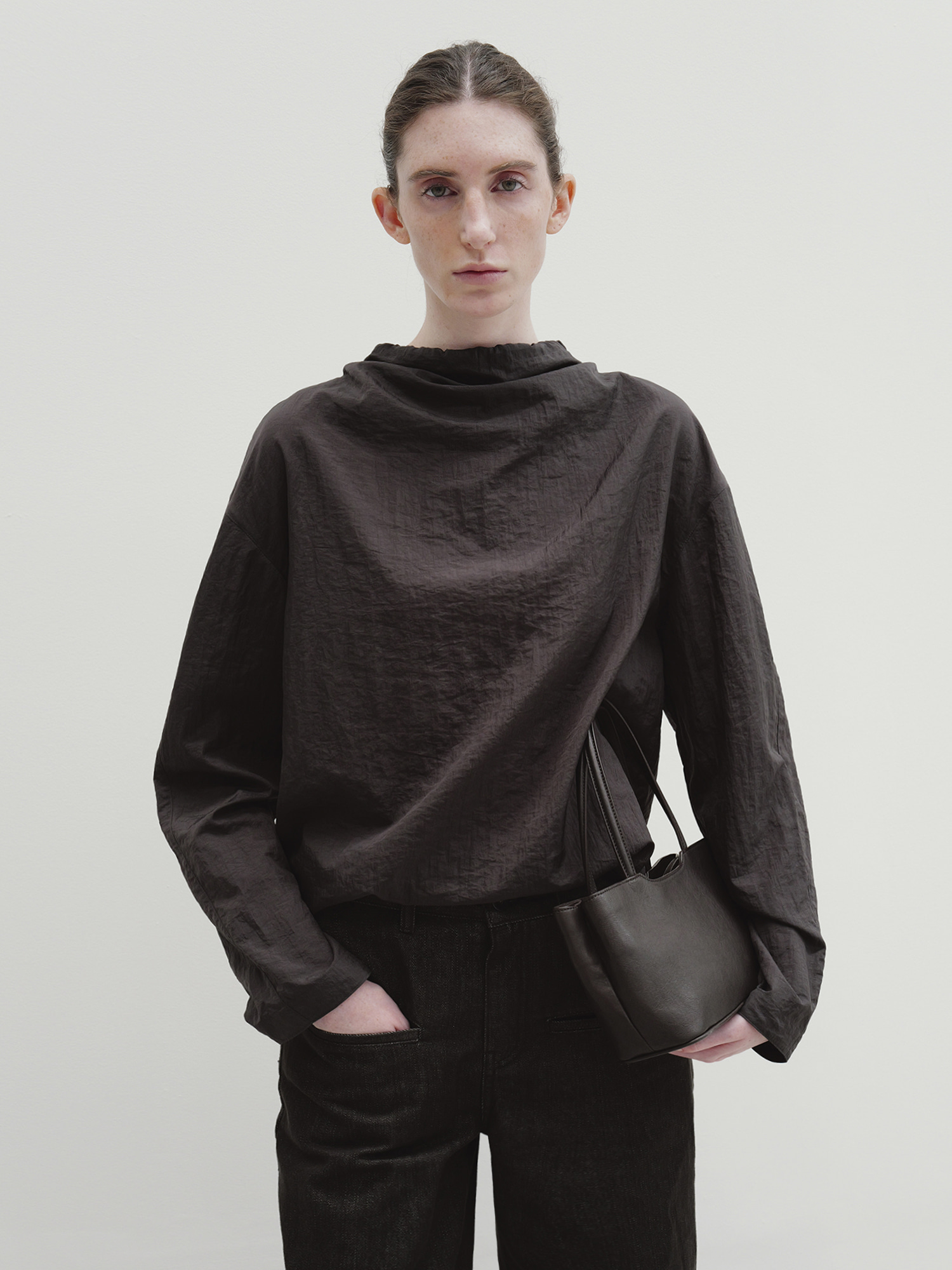 drawstring blouse (charcoal brown) 사진 4/4
