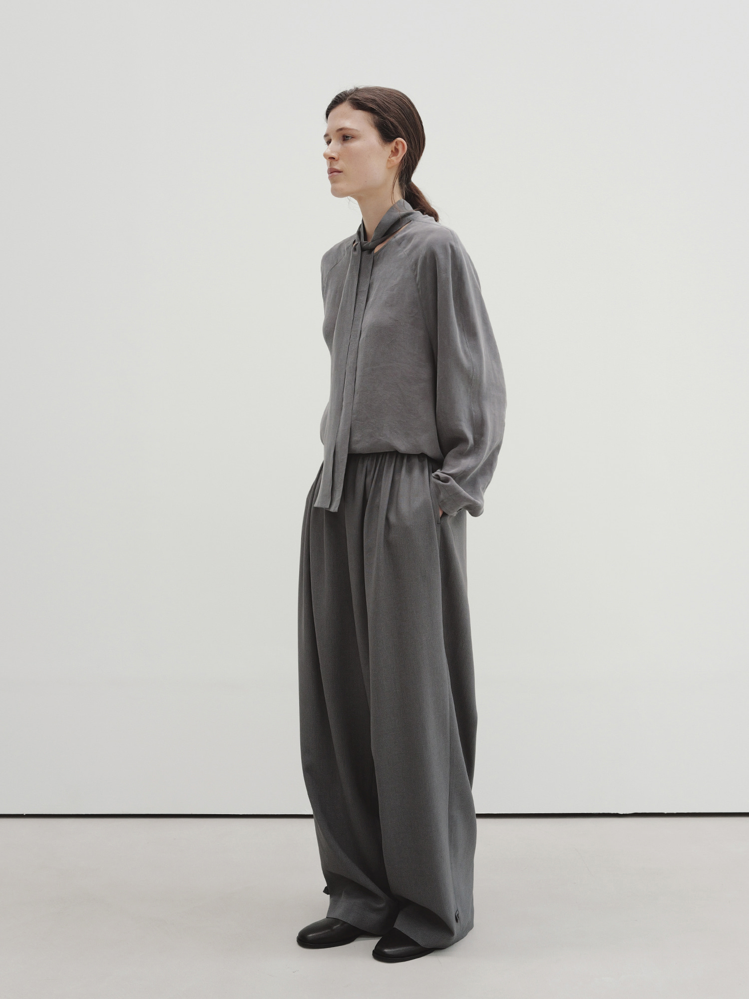 button shirring pants (gray) 사진 2/4