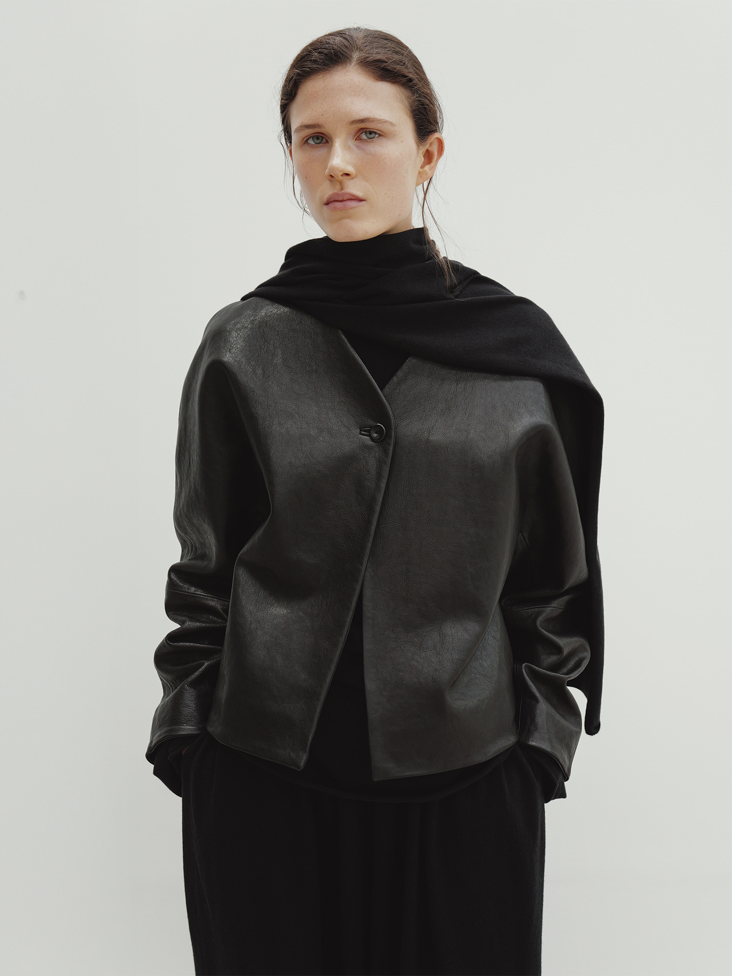[1st] dolman leather jacket (black)