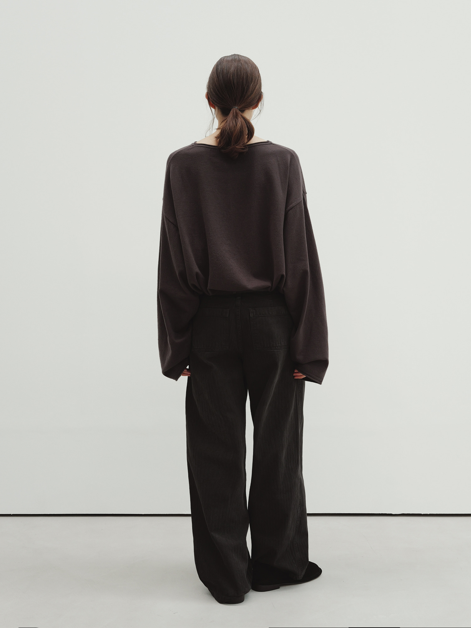 [1st] herringbone dyed denim (smoke brown) photo 4/4