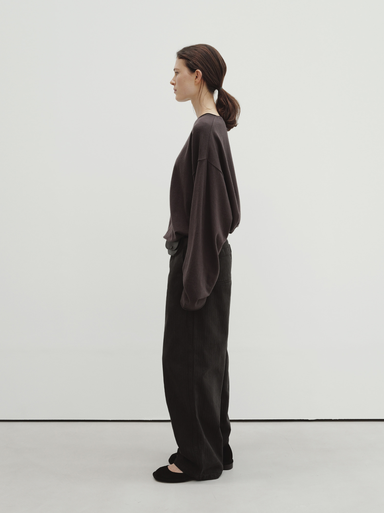 [1st] herringbone dyed denim (smoke brown) photo 3/4