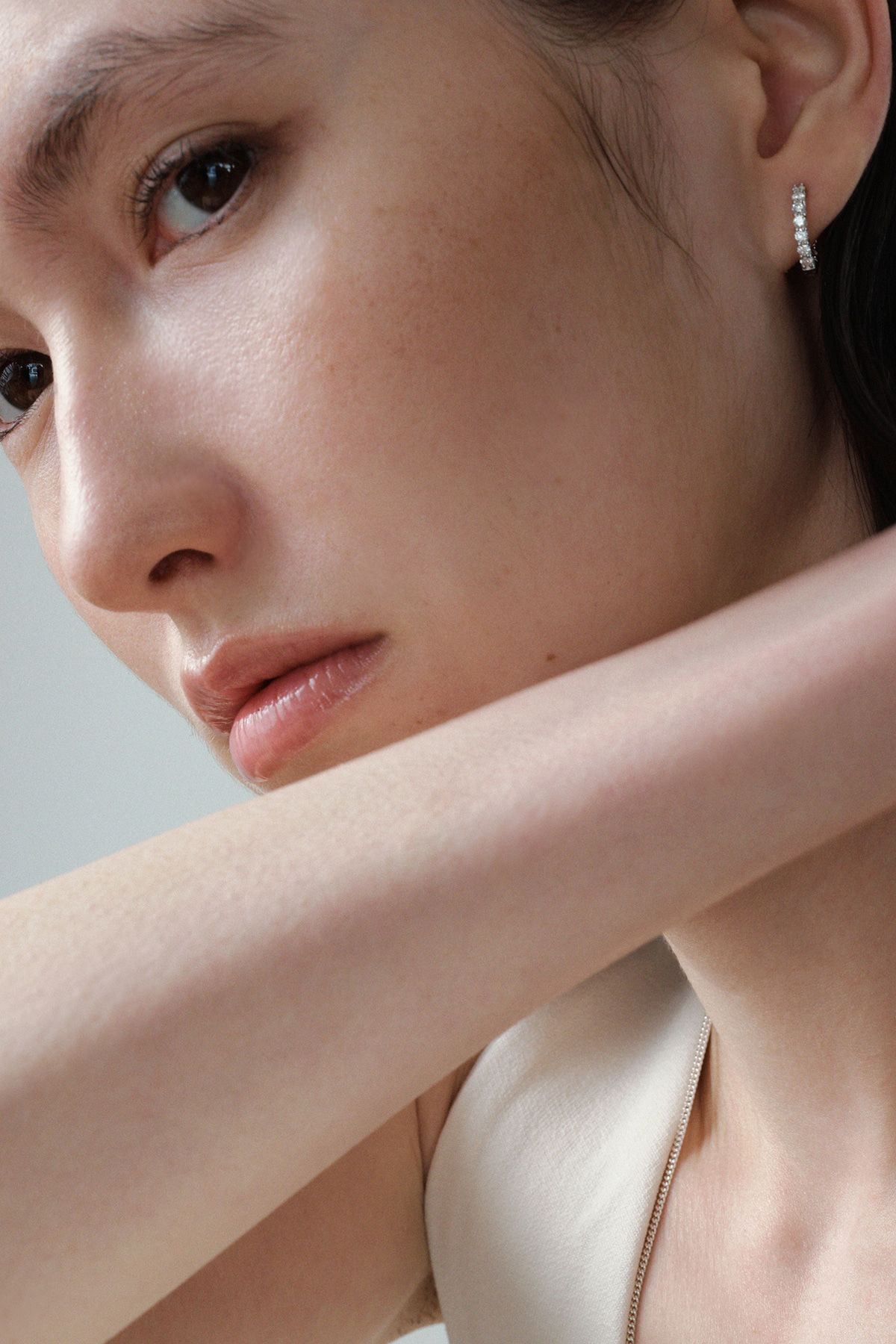 Lab Diamond Hoop Earring 2.0mm 사진 2/4
