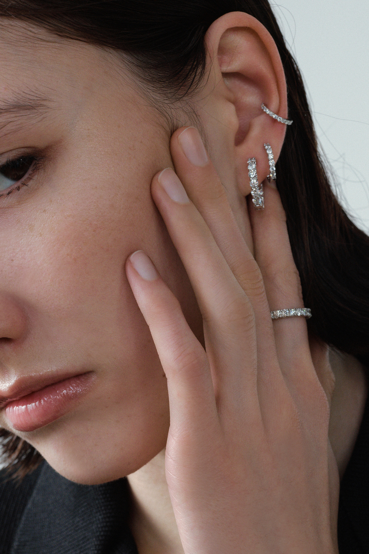 Lab Diamond Ear Cuff 1.5mm 사진 2/4